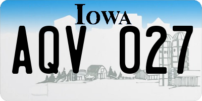 IA license plate AQV027