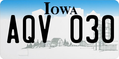 IA license plate AQV030
