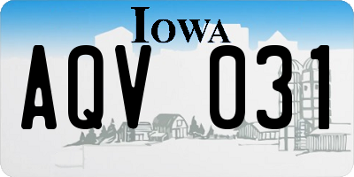 IA license plate AQV031