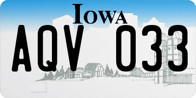 IA license plate AQV033