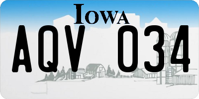 IA license plate AQV034