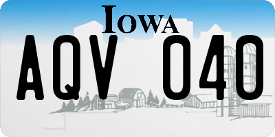 IA license plate AQV040
