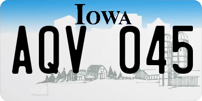 IA license plate AQV045