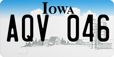 IA license plate AQV046