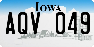 IA license plate AQV049