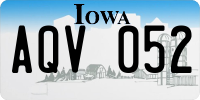 IA license plate AQV052