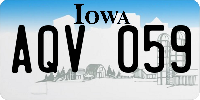 IA license plate AQV059