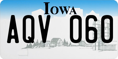 IA license plate AQV060