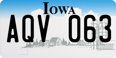 IA license plate AQV063