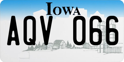 IA license plate AQV066