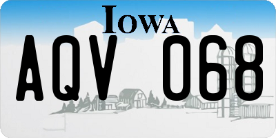 IA license plate AQV068