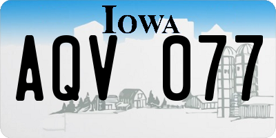 IA license plate AQV077