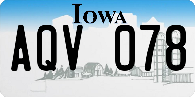 IA license plate AQV078