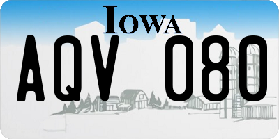 IA license plate AQV080