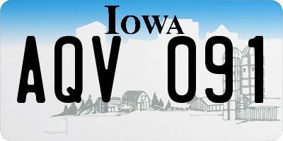 IA license plate AQV091