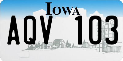 IA license plate AQV103