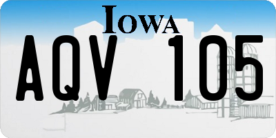 IA license plate AQV105