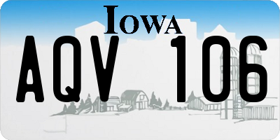 IA license plate AQV106