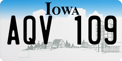 IA license plate AQV109