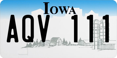 IA license plate AQV111