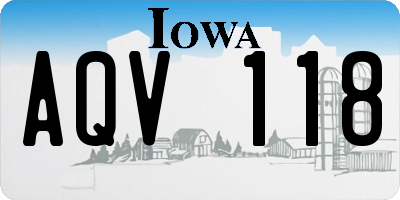 IA license plate AQV118