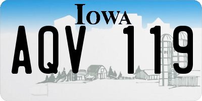 IA license plate AQV119