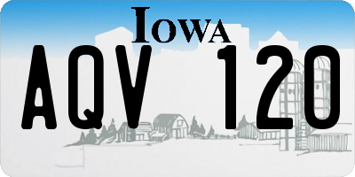 IA license plate AQV120