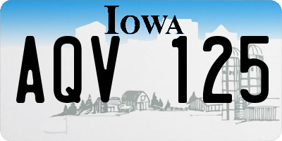 IA license plate AQV125