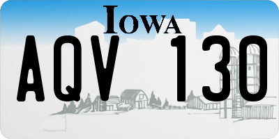 IA license plate AQV130