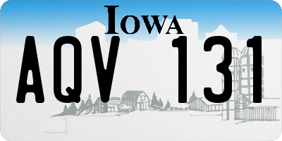 IA license plate AQV131