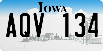 IA license plate AQV134