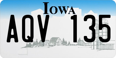 IA license plate AQV135