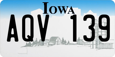 IA license plate AQV139