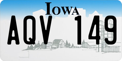 IA license plate AQV149