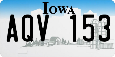 IA license plate AQV153