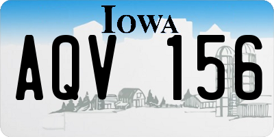 IA license plate AQV156