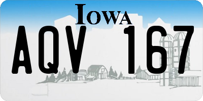 IA license plate AQV167