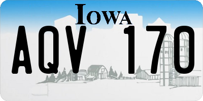 IA license plate AQV170