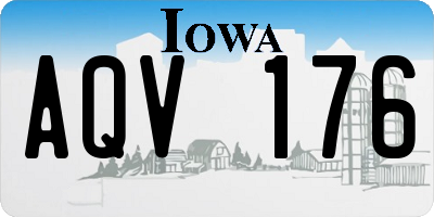 IA license plate AQV176