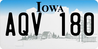 IA license plate AQV180