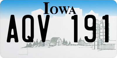 IA license plate AQV191