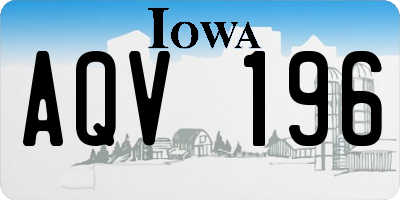 IA license plate AQV196