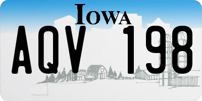 IA license plate AQV198