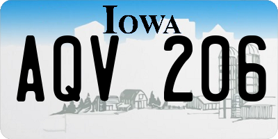 IA license plate AQV206