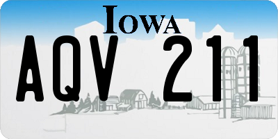 IA license plate AQV211