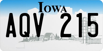 IA license plate AQV215