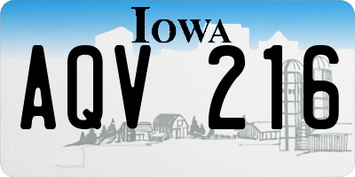 IA license plate AQV216