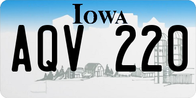 IA license plate AQV220