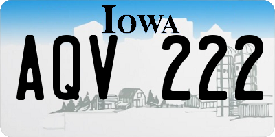 IA license plate AQV222