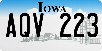 IA license plate AQV223